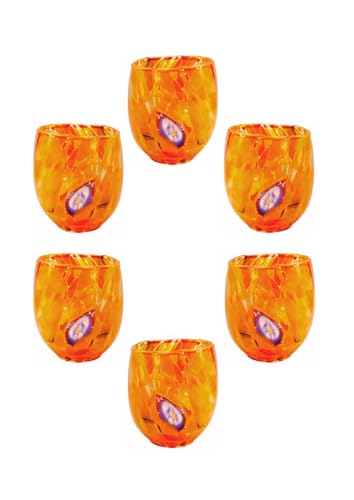 MurArt Bicchieri da Liquore di Murano Set da 6 bicchieri da 100ml Collezione Marea in vetro soffiato a mano in lavorazione artigianale Made in Italy