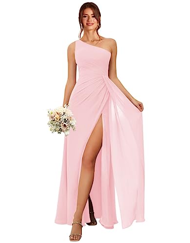 Robe demoiselle d'honneur bleu roi asymétrique en mousseline de soie de créateur