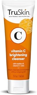 TruSkin Vitamin C Face Wash Cleanser - Brightening Facial Cleanser with Vitamins C & E, Rosehip Oil, Aloe Vera & MSM - Gently Cleanses, Refreshes & Supports Radiant Skin - 5 fl oz