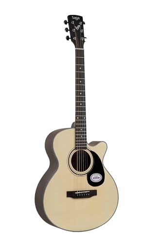 Image of Saga Sa-600C-Na Concert Cutaway Acoustic Guitar (Natural) - Wood