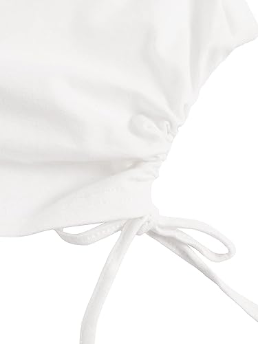 Milumia Girl's 2 Pack Ruched Knot Side Round Neck Sleeveless Basic Crop Tank Tops4