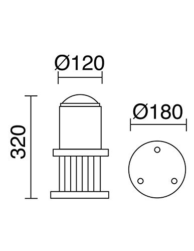 Cristher COK Aluminiumlampe E-27 mit Höhe 33 schwarz