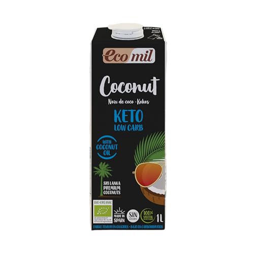 Ecomil Coconut Nature Keto Bio 1L | Ecológica | Sin Azúcares Añadidos | Sin Gluten | Sin Huevo | Sin Lactosa | Vegana | Bajo en Carbohidratos | Apta para Dietas Keto | 100% Vegetal | Sin Aditivos