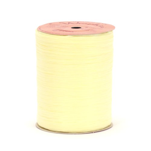 Berwick Offray Matte Yellow Raffia Ribbon, 1/4'' Wide, 100 Yards