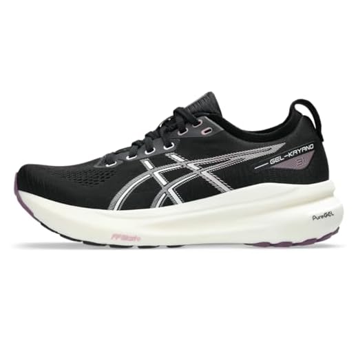 ASICS Damen Gel-Kayano 31 Laufschuhe, Schwarz/Silber, 9,5