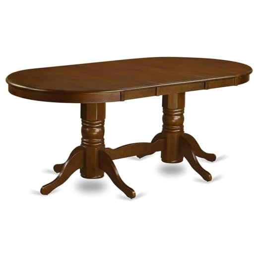 East West Furniture Mid Century Dining VAT-ESP-TP Kitchen Table Round Tabletop and 76.3 x 40 x 30-Espresso Finish