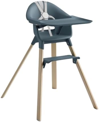 Stokke Clikk High Chair, Includes Tray + Harness, Fjord Blue
