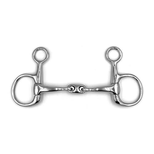 Equine Smile ES0126 Gebiss Baucher Trense Bauchergebiss Doppelt Gebrochen aus Edelstahl Gebissstärke 14 mm (14.5 cm)