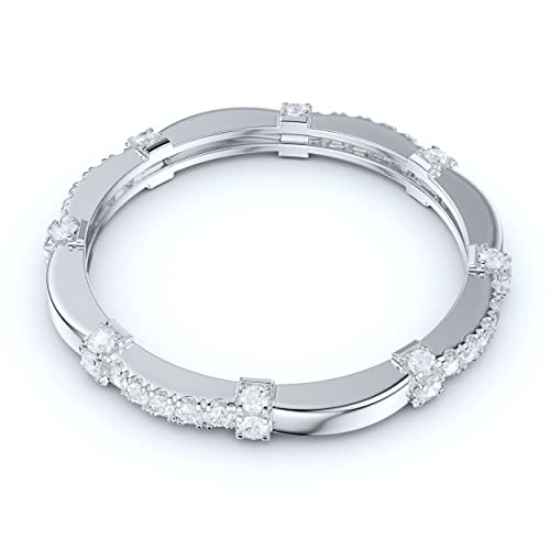 14k White Gold Petite Wave Shape Simulated Diamond or Genuine Moissanite Wedding Band Eternity Ring3