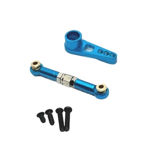 for Scy for 16101 16102 16103 16104 16201 1/16 RC Car Upgrade Parts Accessories Metal 25T Servo Arm Servo Horn Steering Servo Link Rod RC Upgrade Accessories(Blue)