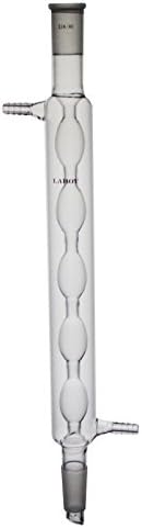 Laboy Glass Allihn Condenser for Reflux & Apparatus with 24/40 Joints 300mm in Length Organic Chemistry Lab Glassware with Glass Hose Connections