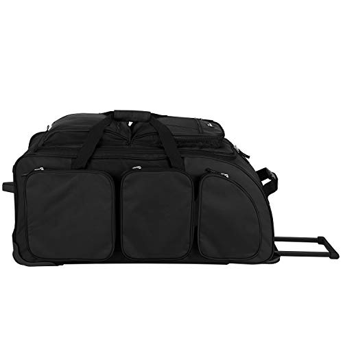 Travelers Club Xpedition 30 Inch Rolling Multi-Pocket Upright Duffel, Black, 30