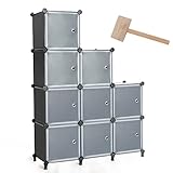 AWTATOS Storage Cube Organizer with Doors, Stackable Closet Shelf for Bedroom, Clothes Shelving...