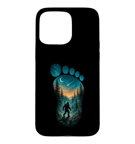 Bigfoot Footprint Moon Light Mountain Trees Forest Sasquatch �X�}�z�P�[�X iPhone 15 Pro Max �p