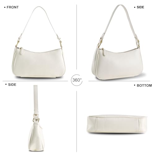 Image of Shoulder Bags for Women Leather Hobo Sling Tote Handbag Retro Clutch Purse with 2 Removable Straps and Zipper Closure