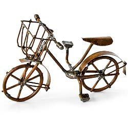 Mini Bicycle, Antiqued Fairy Garden Rustic Accessories Bike Village Pieces Decoration