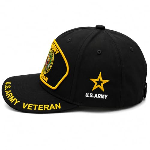 Image of US Army Veteran Hat for Men - Officially Licensed Military Baseball Cap, Gift for Veterans