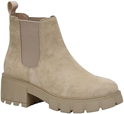 CUSHIONAIRE Women's Sasha slip on chelsea boot +Memory Foam, Taupe Suede 9