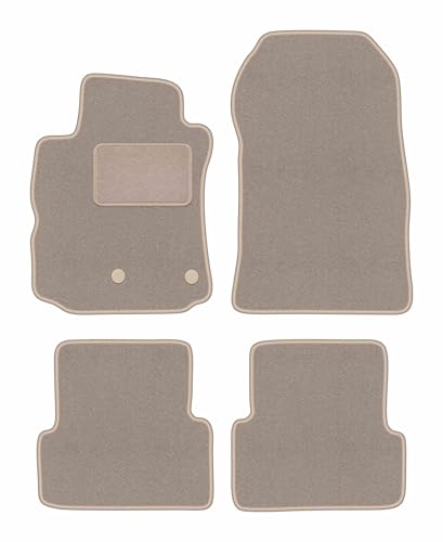 Tapis voiture Renault Modus beige en velours pour les trajets et voyages en famille