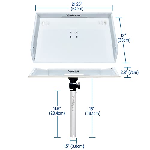 Vantegas Boat Cutting Board Bait Table Filet Board For Fish Cleaning Station White Fishing Fillet Table, In Single Rod Holder With Plier Storage and Knife Slot, Marine Accessories For Boats Grill