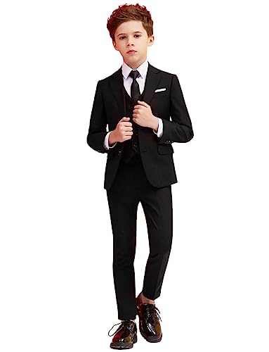 Costume garçon trois pièces boutonné tuxedo enfant pour baptême chic