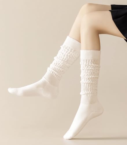 Image of Slouchy Socks for Women Stretchy Knee-High Scrunch Socks Soft Long Slouch Boot Socks