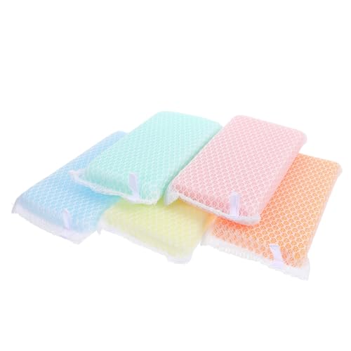 ibasenice Lot de 5 Éponges à Vaisselle en Mousse Filet, Légère et Séchage Rapide, Nettoyage sans Rayures, Accessoires Cuisine Hygiéniques pour Évier et Ustensiles, Couleur Aléatoire