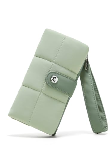 WESTBRONCO Puffer Wristlet Wallets for Women RFID Blocking Card Holder