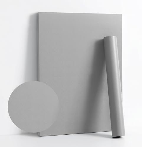 Dimoon 78.7''x17.7'' Grey Peel and Stick Wallpaper Contact Paper Modern Self Adhesive Wall Paper Removable Renter Friendly Textured Solid Color Shelf Cabinet Vinyl Roll (78.7''x17.7'',Grey)