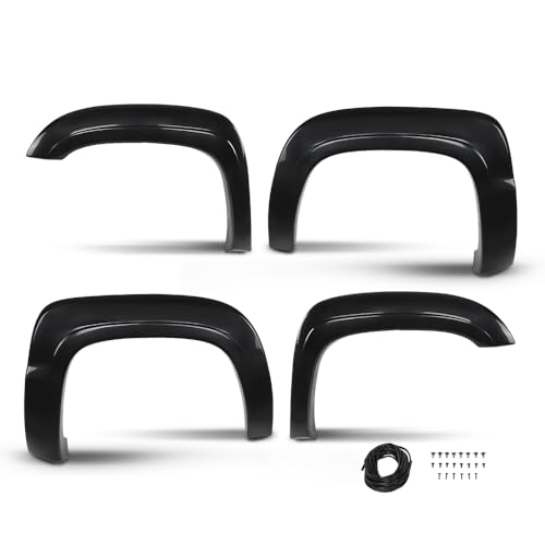 ANDPLAY Fender Flares Compatible with Chevy Avalanche 2007-2013 Black