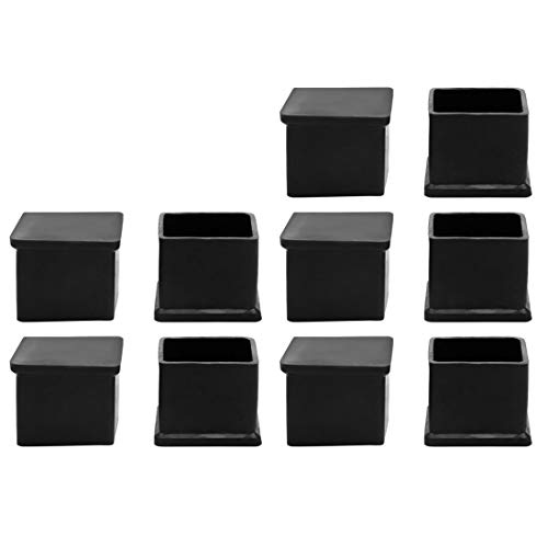 Uxcell Rubber Chair Leg Caps End Pad Feet Cover Furniture Slider Floor Protector 10pcs x 1.18 inches 30x30mm Inner Size, Reduce Noise Prevent Scratch, Black