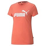 PUMA Damen ESS Logo Heather Tee Tshirt, Lachsfarben, M