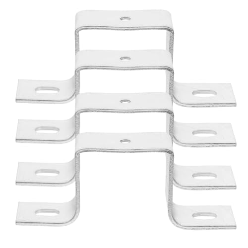 CORHAD Patte de Fixation en Acier Argenté Supports Robustes Antirouille Forme U Lot de 4...