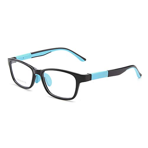 XWGlory Marco De Gafas De Silicona Flexible Para Niñas, Niños, Azul Claro, Bloqueo De Lentes Transparentes