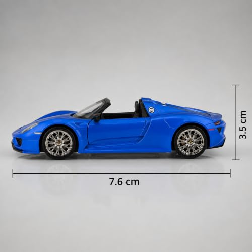 Image of Wizplex CCA Officially Licensed Porsche 918 Spyder 1:64 Scale Die Cast Metal Car - Collectible Alloy Open-Top Hypercar Model with Free-Rolling Wheels, Display Showpiece for Kids 3+ & Car Enthusiasts