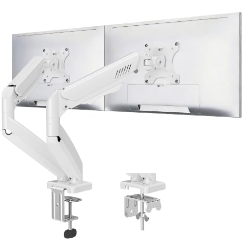 Image of Dual Monitor Stand fits up to 32 inch, 4.4-19.8 lbs Computer Screens, Dual Monitor Desk Mount Height Adjustable, Monitor Arms for 2 Monitors, Home Office VESA Mounts, Freelift White