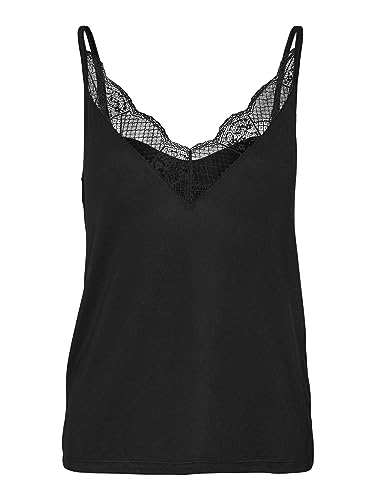VERO MODA Women's VMSELLA Singlet JRS GA BTQ Top, Black, M