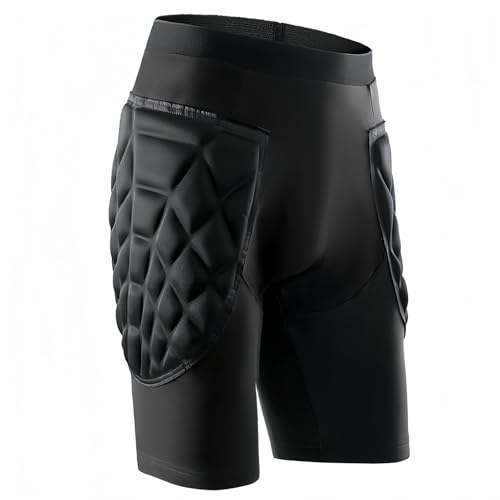 STONEKISS Padded Sliding Shorts for Baseball, Softball & Soccer, Compression Undershorts with Hip & Thigh Protection M Black