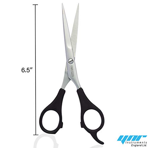YNR Professional Hairdressing Scissor Super Sharp Barber Razor Shears (Silver-Black 5.5
