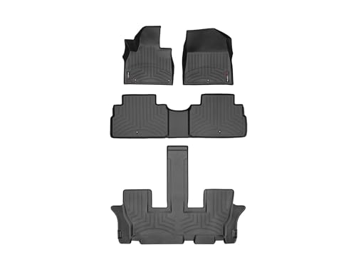 WeatherTech Custom Fit FloorLiners for Kia Telluride - Full Set (441532-1-2-3), Black