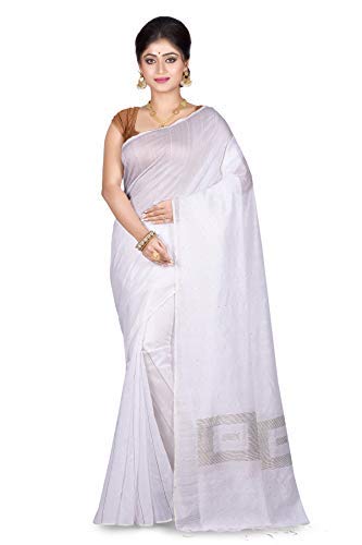 Bengal Handloom Traditional Handloom Temple border Sea Blue Colour Saree