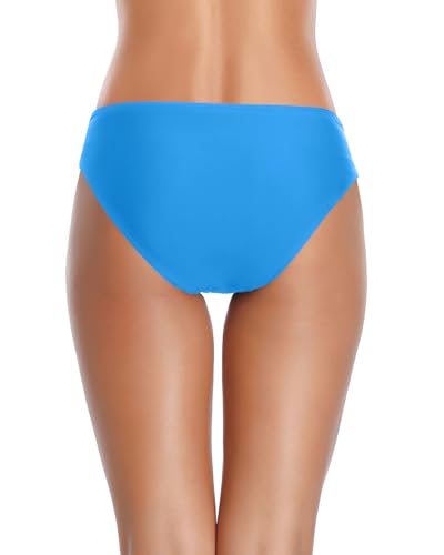 Image of Tempt Me Women Twist Bikini Bottom Moderate High Cut Bathing Suit Bottoms Ruched Swimsuit Bottom