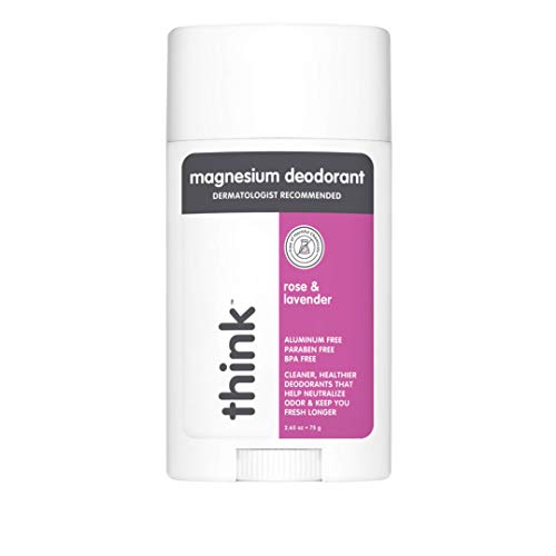 Think Magnesium Deodorant â Aluminum Free Under Arm Freshness â Non-Toxic & Long Lasting â Cruelty Free Deodorant with No Phthalates or Parabens â Lavender Rose, 2.65oz