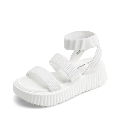 Image of DREAM PAIRS Girls Flatform Wedge Open Toe Platform Summer Sandals with Buckle Ankle Strap for Little Kid /Big Kid