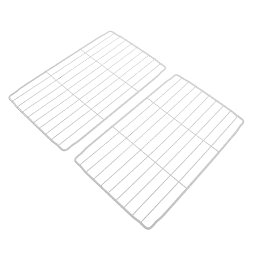 Warmhm Lot de 2 Étagères à Grille Blanches 28×17 Cm pour Congélateur, Organisateur de Réfrigérateur en Fil Métallique, Séparateurs Robustes pour Rangement la Cuisine et Usage Domestique