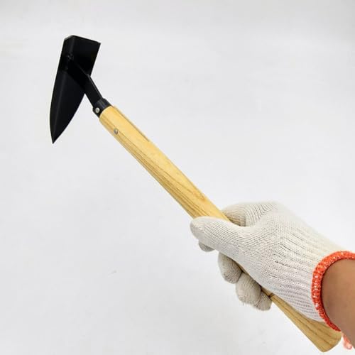 Azada de mano con mango de madera para jardín miniatura 5