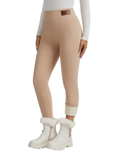 Women's Thermal Fleece Lined Leggings Winter Warm Soft High Waist Stretch Sherpa Tights Pants