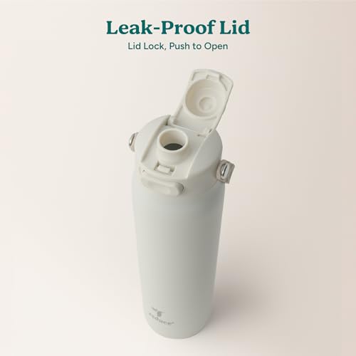 Image of REDUCE Aura Vacuum Insulated 26 oz Water Bottle - Leak-Proof & Chug Spout for Quick Hydration - Keeps Drinks Cold for 30 Hours - Removable Handle for Travel or Gym - Soft Sit Base - Unbleached
