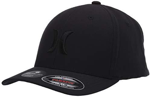 Hurley Men's Dr-Fit One & Only Flexfit Baseball Cap, Black//White, L-XL