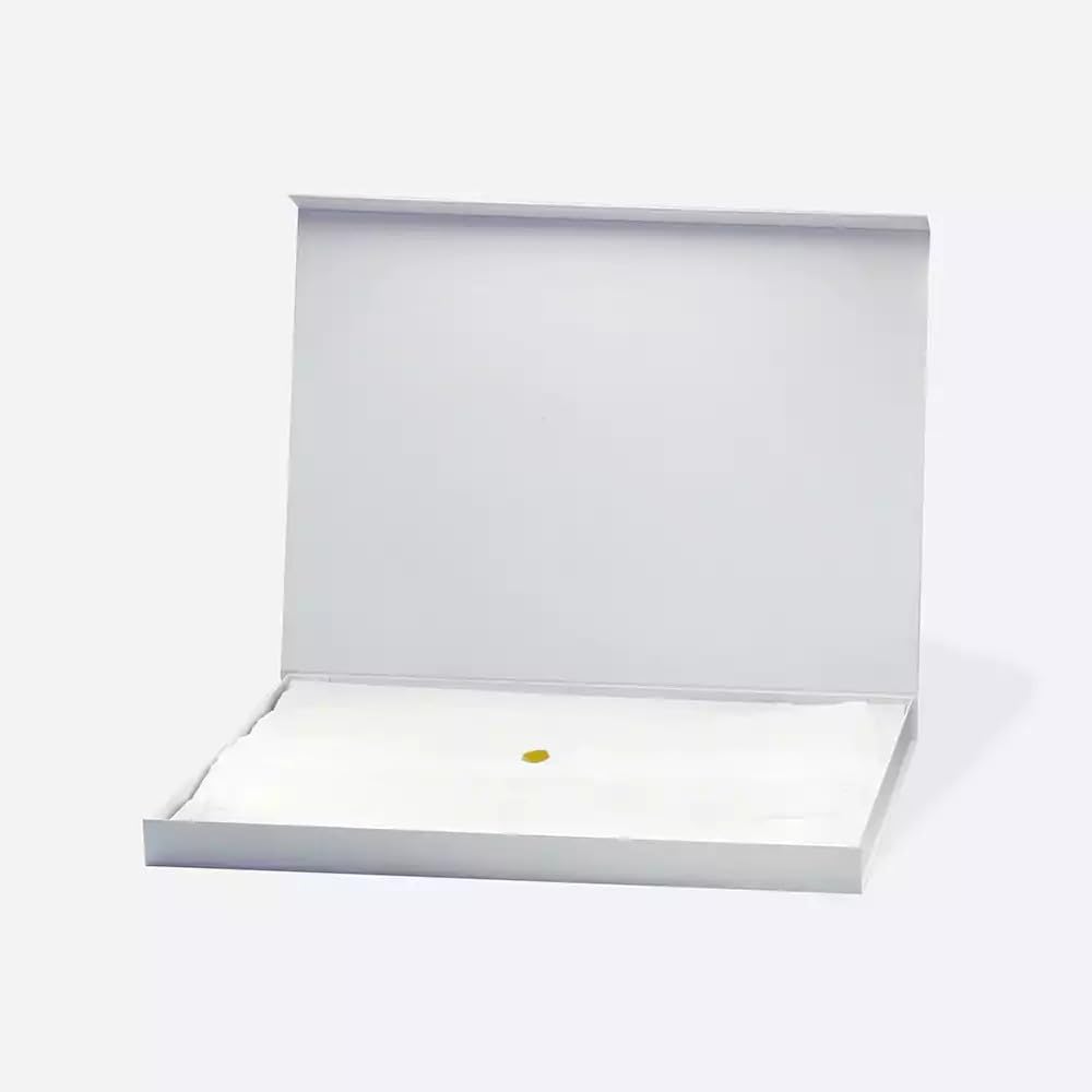 Geoto 17.32"×12.6"×2.76" A3 Extra Shallow Size Luxury Rigid Foldable Magnetic Closure Collapsible Gift Packaging Boxes(Navy Blue with Ribbon) image 4